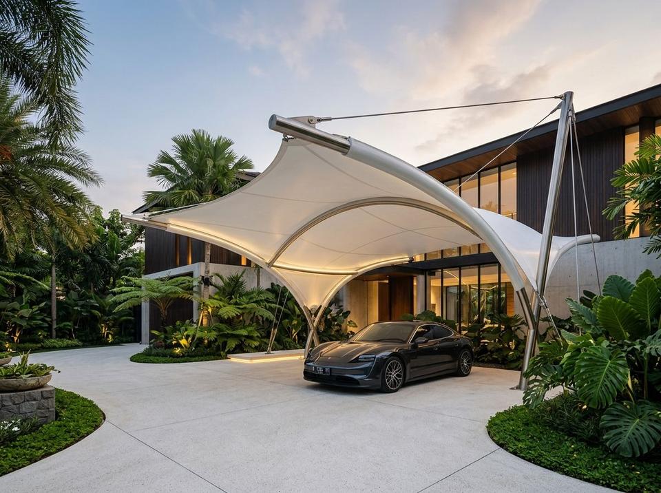 Kanopi Membran Jakarta Carport Heytex Serge Ferrari